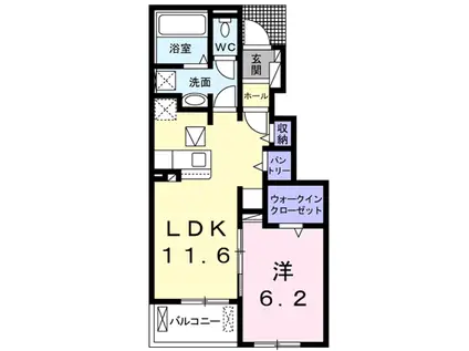 アイビープレイス(1LDK/1階)の間取り写真