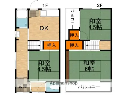 西野貸家(3DK)の間取り写真