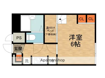 RITZ香里園(1K/2階)の間取り写真