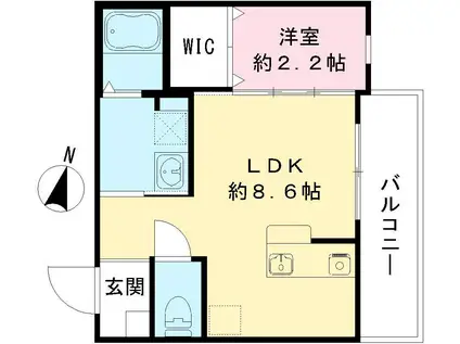 リアフラッツ香里園ノース(1LDK/3階)の間取り写真