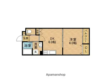 グレートヒルズ8番館(1DK/3階)の間取り写真