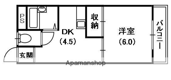 田代ハイツ(1DK/2階)の間取り写真