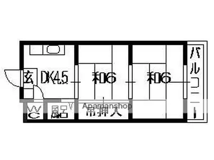 栄光サンプラザ石津(2DK/4階)の間取り写真