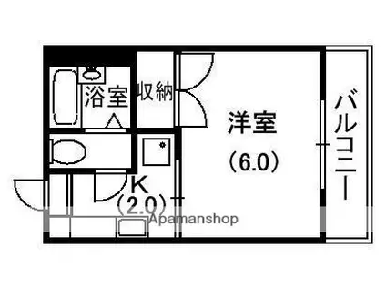 エスト香里(1K/1階)の間取り写真