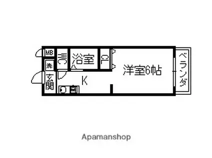 ローゼヒノ(1K/1階)の間取り写真