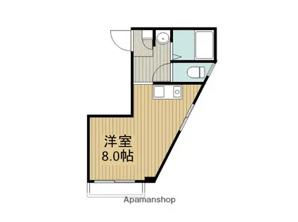 サチハイツ(ワンルーム/3階)の間取り写真