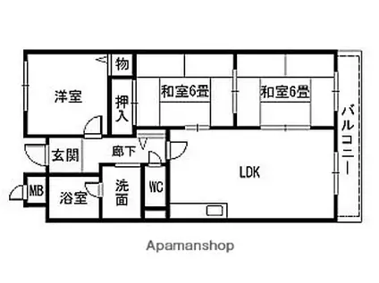 エスポワール仙寿(3LDK/4階)の間取り写真