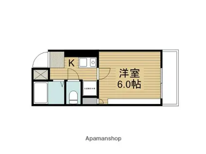 八幡ハイツ(1K/2階)の間取り写真