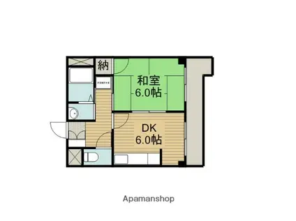 メイフェアN(1DK/2階)の間取り写真