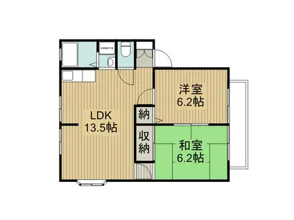 サンビレッジ中西 ABC棟(2LDK/1階)の間取り写真
