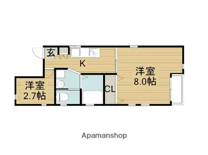 セレッサ氷野(2K/3階)の間取り写真