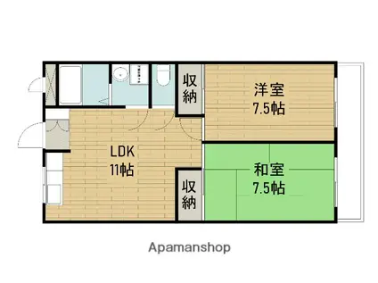 レジデンス宮本2(2LDK/5階)の間取り写真
