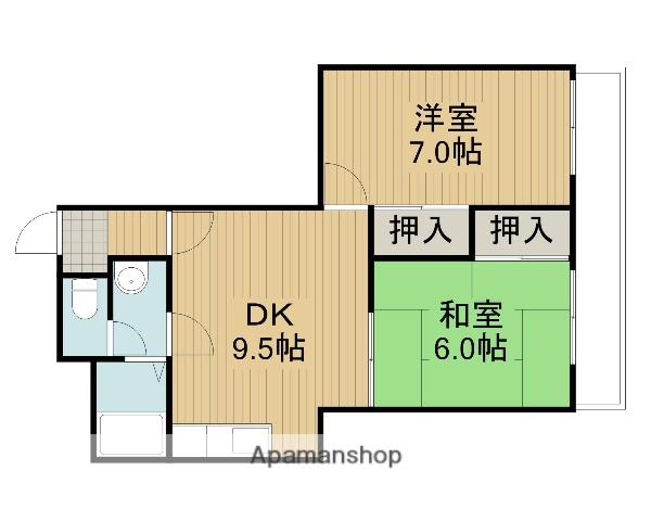 アーバンSライフ(2LDK/4階)の間取り写真