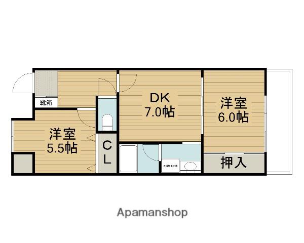 グリーンピア東寝屋川(2DK/3階)の間取り写真