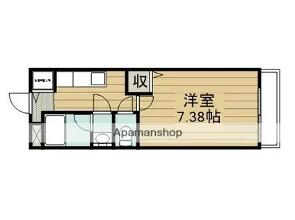 ドゥ・ シャルマンはいづか(1K/2階)の間取り写真