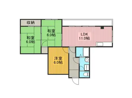 サニーコート(3LDK/3階)の間取り写真