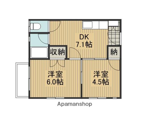 ストークハイツ加納(2DK/2階)の間取り写真