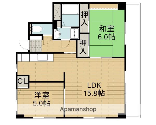 イーストマンション(2LDK/7階)の間取り写真