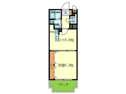 CASA DESPACIO(1DK/3階)の間取り写真