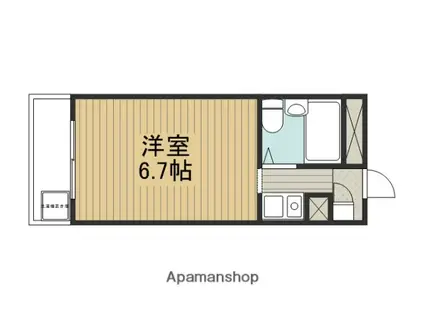 グリーンマンション(1K/1階)の間取り写真