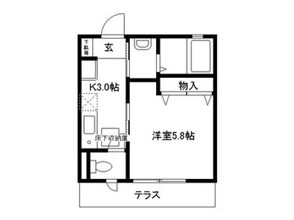 シャーメゾン松屋町(1K/1階)の間取り写真