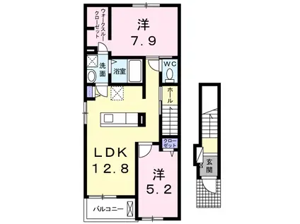 ベル・フォーレ石切(2LDK/2階)の間取り写真