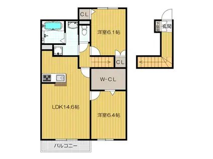 LEIST 3 (2LDK/2階)の間取り写真