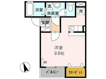 サニーコートオオクボ(ワンルーム/2階)の間取り写真