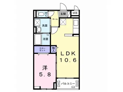 ブライト中野(1LDK/2階)の間取り写真