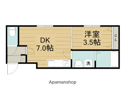 ネイビーハウス(1DK/2階)の間取り写真