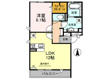 インペリアルカーサ A棟(1LDK/3階)の間取り写真