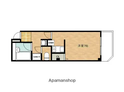 ポートラセーヌ(ワンルーム/3階)の間取り写真