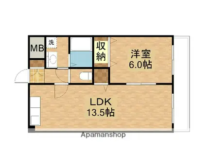 ジュネス西平(1LDK/2階)の間取り写真