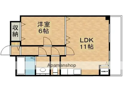 ベルハウス(1LDK/5階)の間取り写真