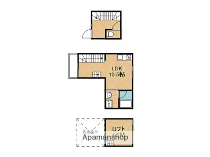 ハーミッツ・セル大桐(1LDK/2階)の間取り写真