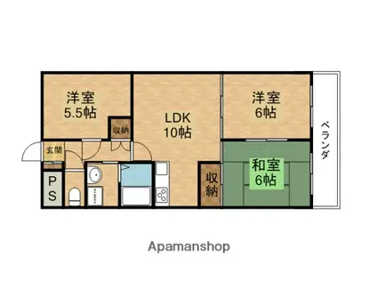 パレス東洋8号館(3LDK/3階)の間取り写真