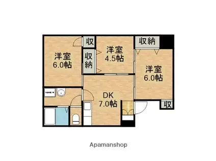 メゾン・エトワール(3DK/4階)の間取り写真