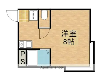 ハイツ小松(ワンルーム/4階)の間取り写真