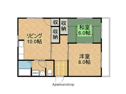 メゾン・カメリア(2LDK/1階)の間取り写真