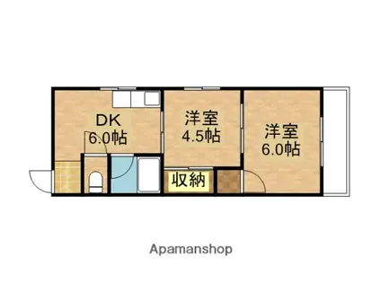 矢森第3マンション(2DK/3階)の間取り写真
