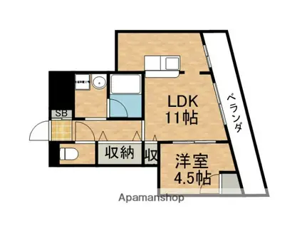 サニークレスト忠(1LDK/3階)の間取り写真