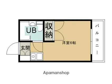 ユーキサンハイツ(ワンルーム/3階)の間取り写真