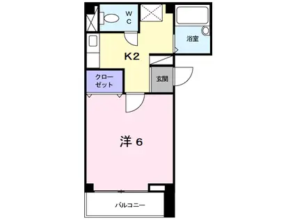 ヴィラウエスト(1K/1階)の間取り写真