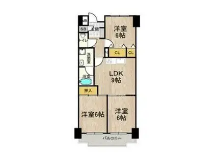 シャトーレイクルイーズ(3LDK/2階)の間取り写真