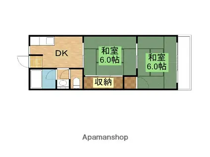 メゾン豊里(2DK/3階)の間取り写真