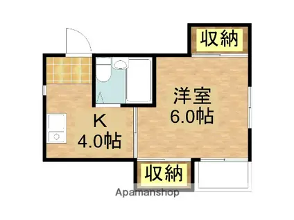 アヴァンツァーレ上新庄(1K/4階)の間取り写真