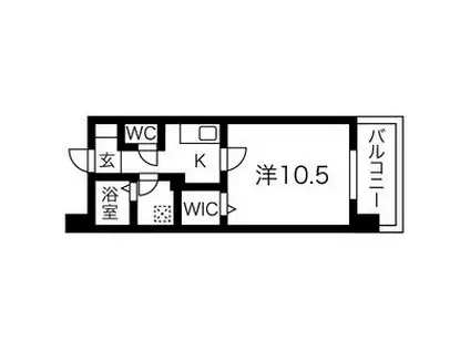 TMK江坂(1K/3階)の間取り写真