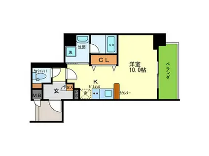 プラチナコート(ワンルーム/1階)の間取り写真