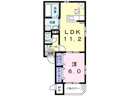 CASA ARIETTAⅡ(1LDK/1階)の間取り写真