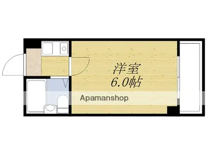 ルポ豊津(1K/4階)の間取り写真